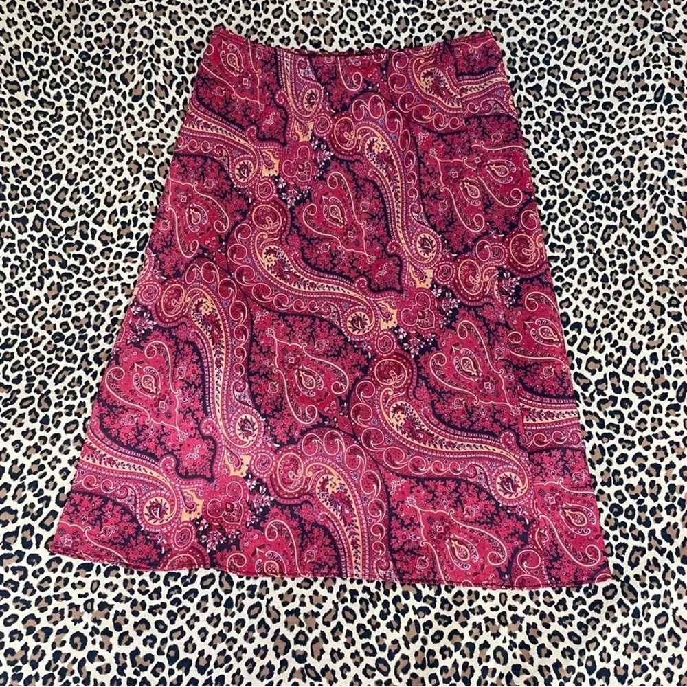 Vintage Skirt y2k 90s USA Stretchy Paisley Medium Hippy Artsy Hipster Trendy